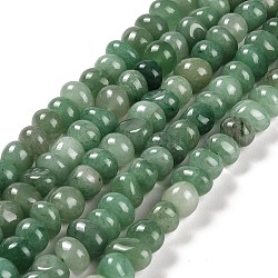 Natürlichen grünen Aventurin Perlen Stränge, Nuggets, getrommelt Stein, 4~9x8~11.5x7~10 mm, Bohrung: 1 mm, ca. 54~58 Stk. / Strang, 15.12~15.35 Zoll (38.4~39 cm)