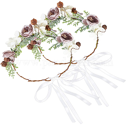 Gorgecraft 2 stücke hochzeit strand braut dekorative haar zubehör, Stoffblumenstirnbänder, Farbig, 1330 mm