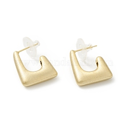 Boucles d'oreilles trapézoïdales en alliage avec 925 épingle en argent sterling, boucles d'oreilles demi-créoles pour femmes, or, 20x18x5mm, pin: 0.7 mm