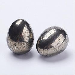 Natural Pyrite Egg Stone, Pocket Palm Stone for Anxiety Relief Meditation Easter Decor, 40x30mm