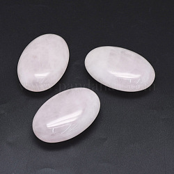 Natural Rose Quartz Healing Massage Palm Stones, Pocket Worry Stone, for Anxiety Stress Relief Therapy, Oval, 60x40x20~21mm