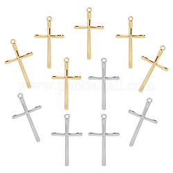 Arricraft 20 pcs pendentifs croix, Pendentif croix en alliage de religion, argent et or, pour collier, bracelet, fabrication de bijoux, artisanat à faire soi-même