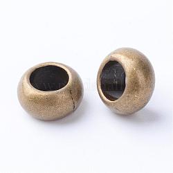 Tibetischer stil legierung perlen, Rondell, Cadmiumfrei und Nickel frei und Bleifrei, Antik Bronze, 9.5~10x5.5 mm, Bohrung: 5.5 mm, ca. 800 Stk. / 1000 g
