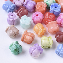 Synthetic Coral Beads, Dyed, Tulip, Mixed Color, 8.5x8mm, Hole: 1.5mm