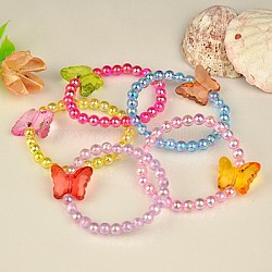 Прозрачные акриловые детские браслеты на детский подарок на день, разноцветные, 45 мм