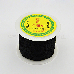 Cuerdas de fibra de poliéster con hilo de hilo redondo, negro, 2mm, alrededor de 54.68 yarda (50 m) / rollo