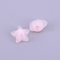 Perles en acrylique transparente, mat, accessoires de bricolage, clair, étoiles du nord, blush lavande, 16x16.5x9.5mm, Trou: 2.5mm