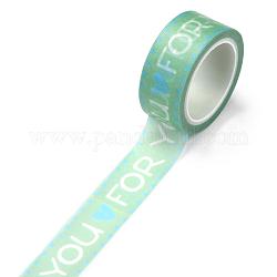 DIYスクラップブック装飾紙テープ  マスキングテープ  あなたのために  ミディアムアクアマリン  15mm  5m /ロール（5.46ヤード/ロール）