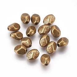 Tibetischen Stil Legierung Zwischenperlen, Bleifrei und cadmium frei, Oval, Antik Bronze, 6x5 mm, Bohrung: 1 mm