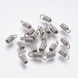 304 terminatori in acciaio inox, estremità del cavo della bobina, colore acciaio inossidabile, 8.5x3.5mm, Foro: 2 mm, diametro interno: 2mm