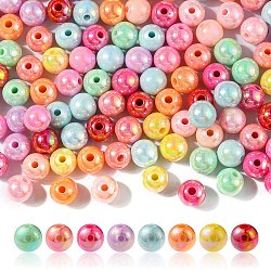Opake Legierung Perlen, Runde, Mischfarbe, 8x7 mm, Bohrung: 2 mm