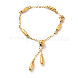 Vakuumbeschichtung 201 ovales Armband aus Edelstahl mit 304 Edelstahlketten für Damen, golden, 7-5/8 Zoll (19.5 cm)