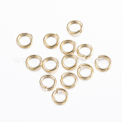 304 Edelstahl Ringe springen, offene Ringe springen, echtes 24k vergoldet, 21 Gauge, 4.5x0.7 mm, Innendurchmesser: 3.1 mm