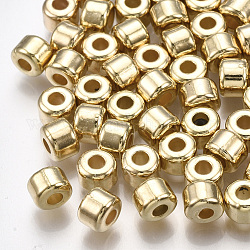 Perline distanziali in plastica ccb, colonna, oro chiaro, 5.5x4mm, Foro: 2 mm