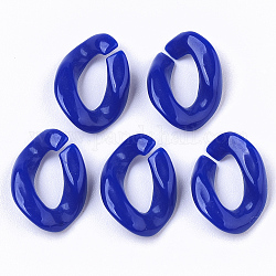 Anneaux de liaison acryliques opaques, connecteurs à liaison rapide, pour la fabrication de chaînes gourmettes de bijoux, torsion, bleu moyen, 19x13x4mm, diamètre intérieur: 5x9 mm, environ 1250 pcs/500 g