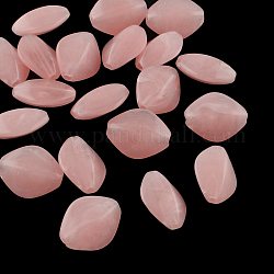 Los abalorios de acrílico piedras preciosas de imitación rombo, coral luz, 16.5x13x8mm, agujero: 2 mm, aproximamente 700 unidades / 500 g