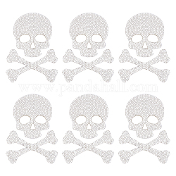 SUPERFINDINGS 6 Set Bling Rhinestone Skull Sticker Skull Bone Glitter Rhinestone Car Decal Skull Bone Bling Decal Crystal Car Decor for Car Interior Exterior Window Motorcycle Helmet Laptop