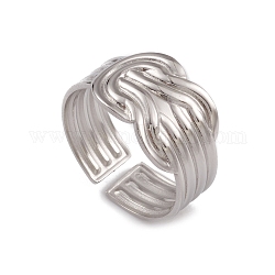304 anillo de acero inoxidable con nudo abierto para mujer., color acero inoxidable, nosotros tamaño 6 (16.5 mm)