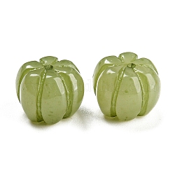 Perles végétales en résine d'automne, citrouille, olive, 12.5~13x10mm, Trou: 1.5mm
