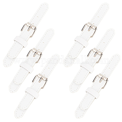 FINGERINSPIRE 8 Pairs Leather Sew-On Toggles Closures White Leather Snap Toggle Sew On Duffle Jacket Buckle with Metal Clasp Replacement Snap Toggle for Coat Jacket Sewing Craft DIY Clothes Accessory