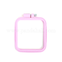 ABS Plastic Cross Stitch Embroidery Hoops, Embroidered Display Frame, Sewing Tools Accessory, Pearl Pink, 75x70mm