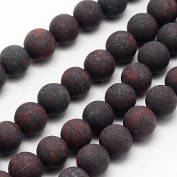 Natur Brekzien Jaspis Perlen Stränge, matt, Runde, 6 mm, Bohrung: 0.8 mm, ca. 60 Stk. / Strang, 14.1 Zoll