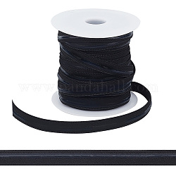Fascia elastica antiscivolo in poliestere piatto da 20 iarda, cordino in silicone, accessori d'abbigliamento , nero, 12mm