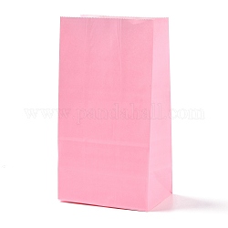 Sacs en papier kraft rectangle, aucun gère, sacs-cadeaux, rose chaud, 13x8x24 cm