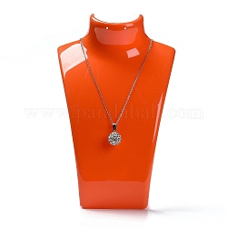 Plastic Necklace Bust Display Stands, Orange, 6.4x13.6x22cm