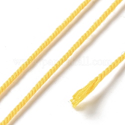Polyester Twisted Cord, Round, for DIY Jewelry Making, Gold, 1.2mm, about 38.28 Yards(35m)/Roll
