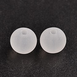 Transparent Acrylic Ball Beads, Frosted Style, Round, Clear, 8mm, Hole: 2mm, about 1892pcs/500g