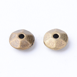 Séparateurs perles en alliage de style tibétain, disque, Sans cadmium & sans nickel & sans plomb, bronze antique, 6x3mm, Trou: 1mm