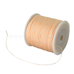 Filo di nylon intrecciato, cordoncino cinese per annodare cordoncino per bordare gioielli, bisque, 0.8mm, circa 100iarde/rotolo