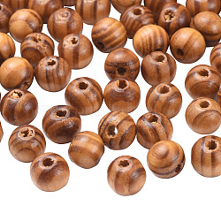Color original cuentas de madera natural, espaciadores redondos de madera para hacer joyas, sin teñir, Perú, 10mm, agujero: 3 mm