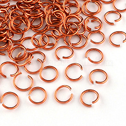 Aluminiumdraht offen Ringe springen, orange rot, 6x0.8 mm, 5 mm Innen Durchmesser, ca. 2150 Stk. / 50 g