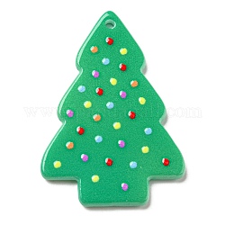 Акриловые подвески на рождество, рождественская елка, средний морской зеленый, 43x30x2 мм, отверстие : 1.6 мм