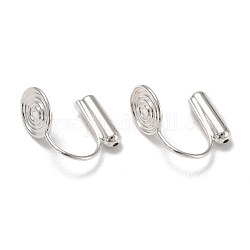 Risultati dei convertitori di orecchini a clip in ottone, con tampone a spirale e dadi in gomma tubolare, per le orecchie non forato, argento, 14x8mm