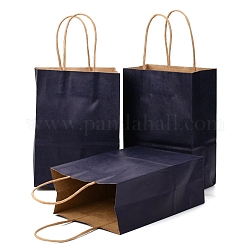 Bolsas de papel kraft, bolsas de regalo, bolsas de compra, con asas, azul medianoche, 15x8x21 cm
