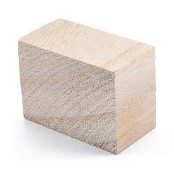 Bloc de bois naturel non fini, fournitures de bricolage, rectangle, papayawhip, 45x33x23.5mm