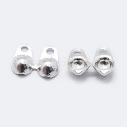 925 sterline coperture suggerimenti perline argento nodo, argento, 7x5x1.2mm, Foro: 0.8 mm, diametro interno: 2mm