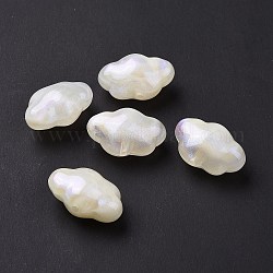 Perles acryliques opaques, perles de paillettes, nuage, beige, 16.5x26x13mm, Trou: 2mm, environ 150 pcs/500 g