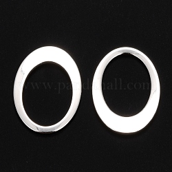 201 нержавеющей стали связывающий кольца, овальные, серебряные, 18x12x0.5~1 мм, Внутренние размеры: 13x8 mm
