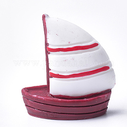 Cabochons en résine, bateau à voile, blanc, 29~30x28x13.5mm