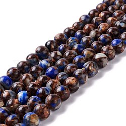 Fili di perle di lapislazzuli e bronzite sintetici assemblati, tondo, 8mm, Foro: 1.2 mm, circa 48pcs/filo, 15.75'' (40 cm)