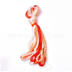 Real Silk Embroidery Threads, Friendship Bracelets String, 8 Colors, Gradient color, Orange Red, 1mm, 20m/bundle, 8 bundles/set