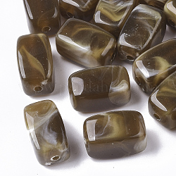 Perles acryliques, style de pierres fines imitation, cuboïde, chameau, 13x7.5x7.5mm, Trou: 1.6mm, environ700 pcs / 500 g.
