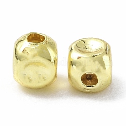 Perles en laiton, cube, véritable 18k plaqué or, 2.5x2.5x3mm, Trou: 0.9mm