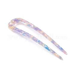 Cellulose Acetate(Resin) Hair Forks, U-shaped, Lilac, 110x28x3mm