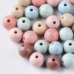 Perle acriliche opache di stile antico, tondo, colore misto, 10mm, Foro: 2 mm