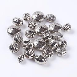 Perles acryliques antiques, forme assortis, argent antique plaqué, taille: environ 12~22 mm de long,  largeur de 12~16 mm, épaisseur de 12~16mm, Trou: 2~3mm, environ 200 pcs/500 g